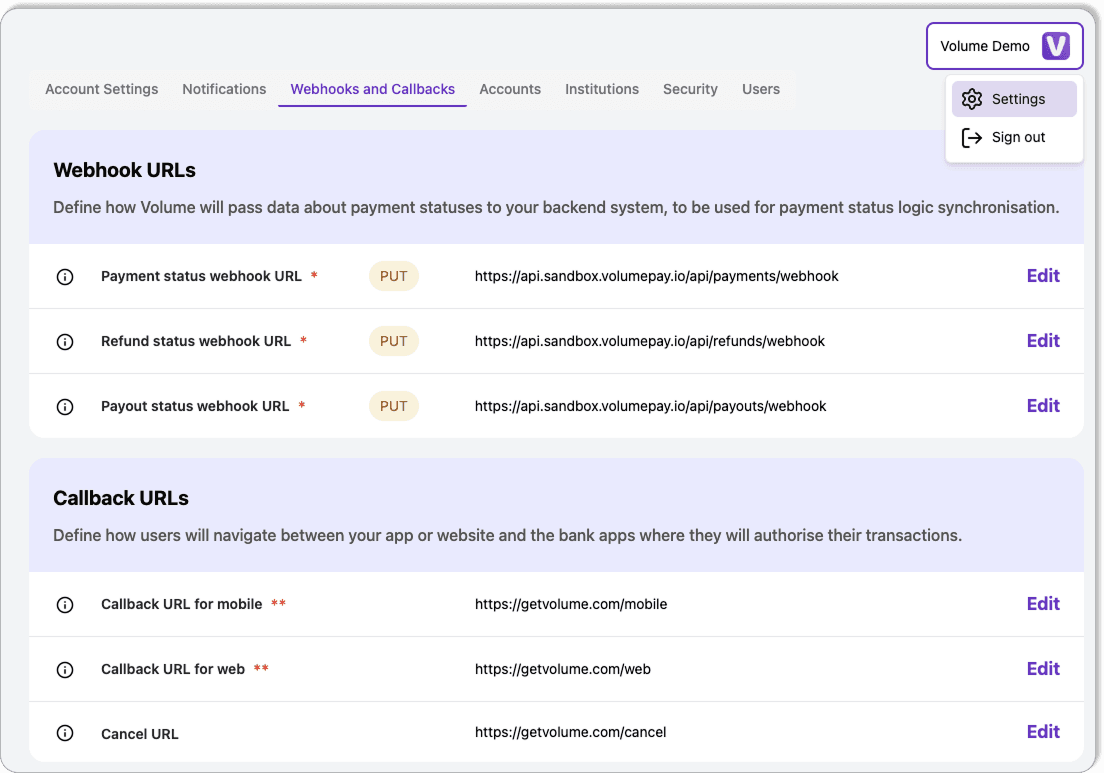 VA Webhooks